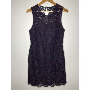Banana Republic Dress Purple Floral Lace Women's Size 12